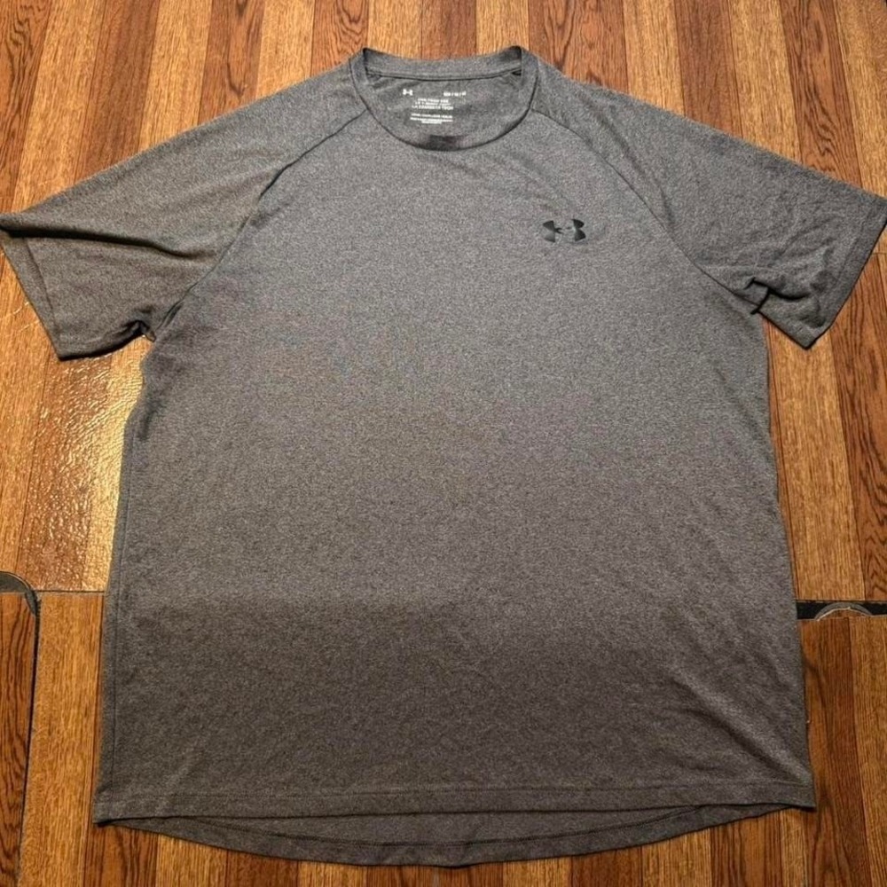 Under Armour Grey Tech Retro Sportswear Running Train Shirt Medium
